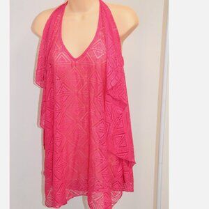 NWT Jessica Simpson Swimsuit Bikini Cover Up Tunic Dress sz S Passion Crochet